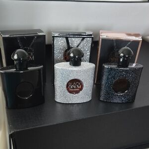 Brand New in box YSL BLACK OPIUM collectible deluxe travel bottleS 3X Glitter Le